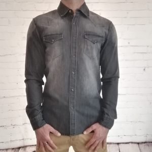 Chemise en jeans noir