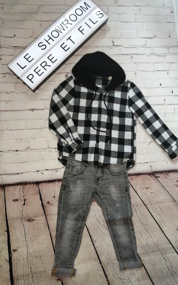 Jeans skinny gris enfant